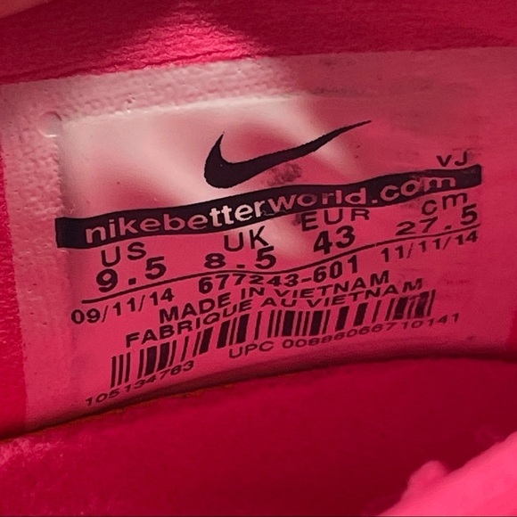 Nike Roshe Flyknit 'Pink Flash' Sneakers Womens 11 - Picture 9 of 10